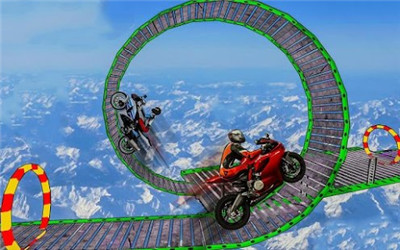 摩托车空中赛道3D